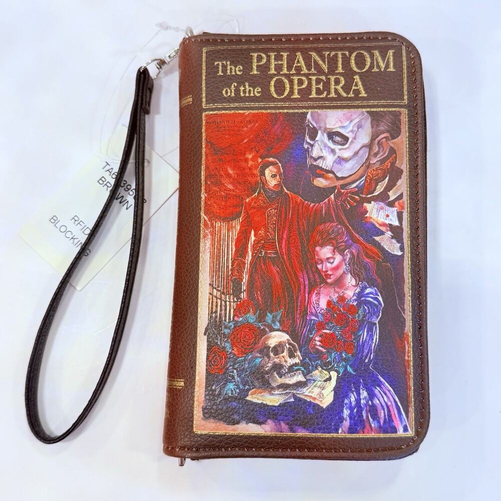 NWT Phantom of the Opera Book Wallet Snap Close Wristlet Gothic Broadway Purse
